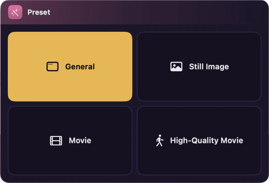 One-tap presets