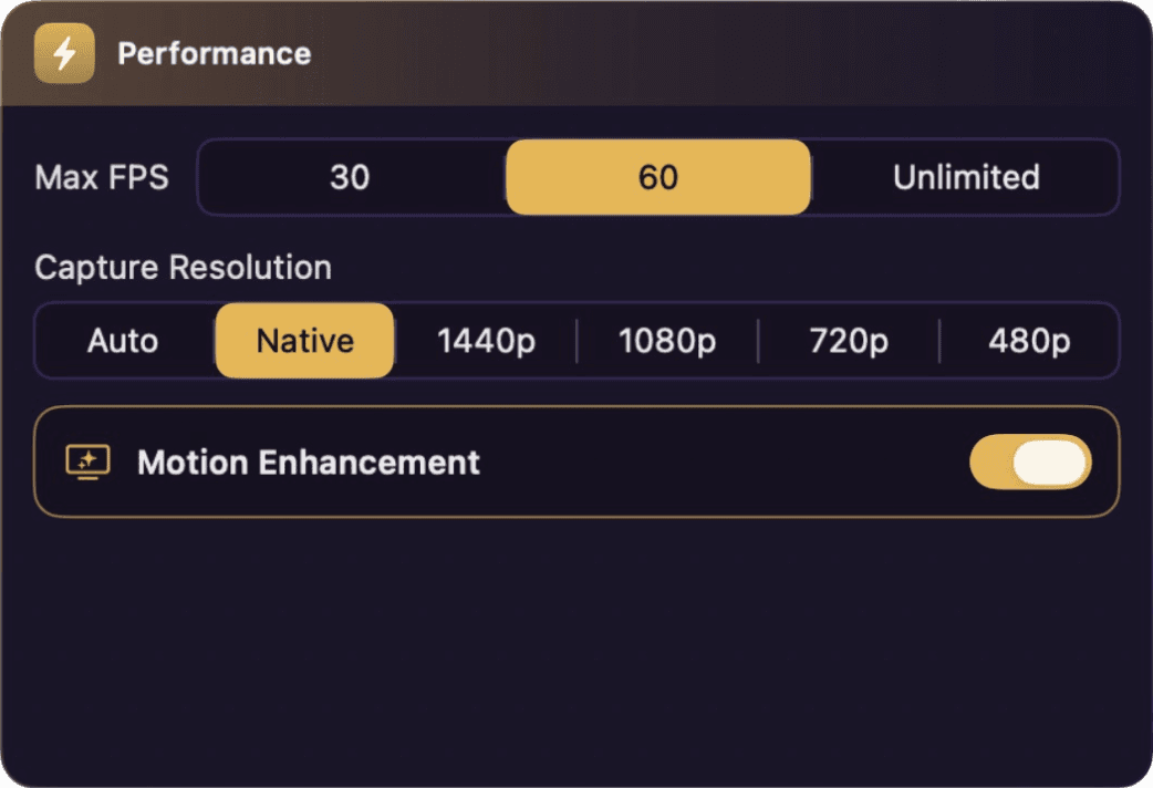 Performance controls